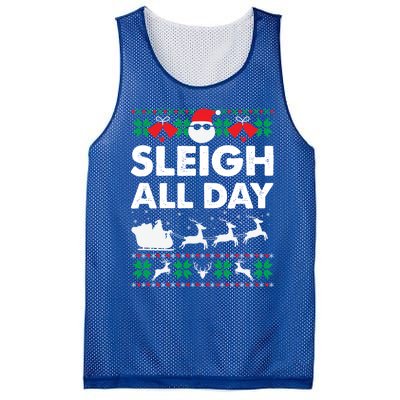 Sleigh All Day Funny Santa Claus Christmas Sleigh Lover Xmas Gift Mesh Reversible Basketball Jersey Tank