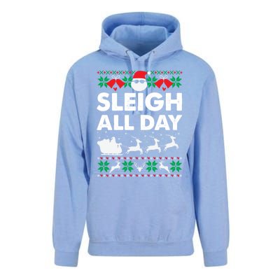 Sleigh All Day Funny Santa Claus Christmas Sleigh Lover Xmas Gift Unisex Surf Hoodie