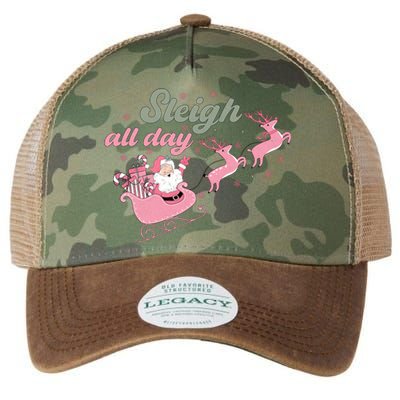 Sleigh All Day Cute Santa Christmas Holiday Legacy Tie Dye Trucker Hat