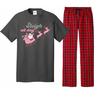 Sleigh All Day Cute Santa Christmas Holiday Pajama Set