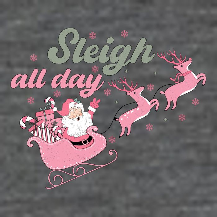 Sleigh All Day Cute Santa Christmas Holiday Baby Bodysuit
