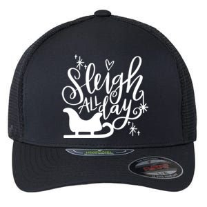 Sleigh All Day Christmas SantaS Reindeer Sleigh In Snow Gift Flexfit Unipanel Trucker Cap