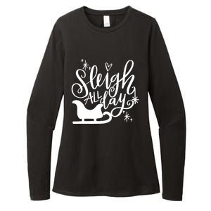 Sleigh All Day Christmas SantaS Reindeer Sleigh In Snow Gift Womens CVC Long Sleeve Shirt