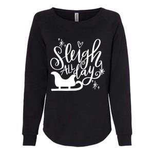 Sleigh All Day Christmas SantaS Reindeer Sleigh In Snow Gift Womens California Wash Sweatshirt