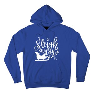 Sleigh All Day Christmas SantaS Reindeer Sleigh In Snow Gift Hoodie