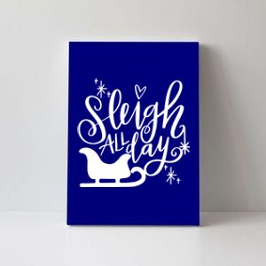 Sleigh All Day Christmas SantaS Reindeer Sleigh In Snow Gift Canvas