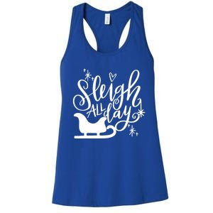 Sleigh All Day Christmas SantaS Reindeer Sleigh In Snow Gift Women's Racerback Tank