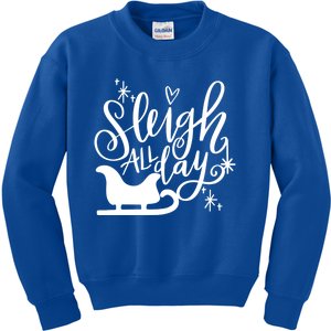 Sleigh All Day Christmas SantaS Reindeer Sleigh In Snow Gift Kids Sweatshirt