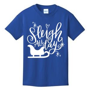 Sleigh All Day Christmas SantaS Reindeer Sleigh In Snow Gift Kids T-Shirt