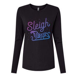 Sleigh All Day Funny Santa Christmas Reindeer Gift Womens Cotton Relaxed Long Sleeve T-Shirt