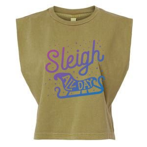 Sleigh All Day Funny Santa Christmas Reindeer Gift Garment-Dyed Women's Muscle Tee