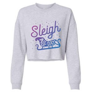 Sleigh All Day Funny Santa Christmas Reindeer Gift Cropped Pullover Crew