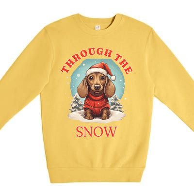 Sleigh All Day Funny Dachshund Christmas Gift Premium Crewneck Sweatshirt