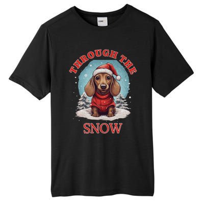 Sleigh All Day Funny Dachshund Christmas Gift Tall Fusion ChromaSoft Performance T-Shirt