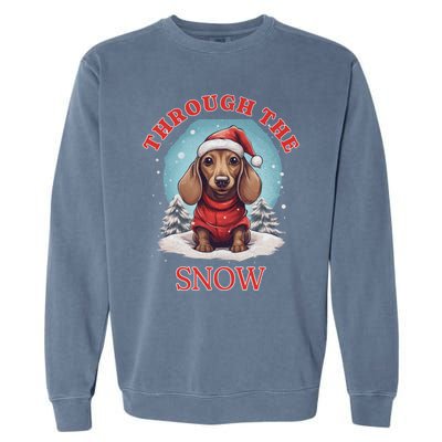 Sleigh All Day Funny Dachshund Christmas Gift Garment-Dyed Sweatshirt