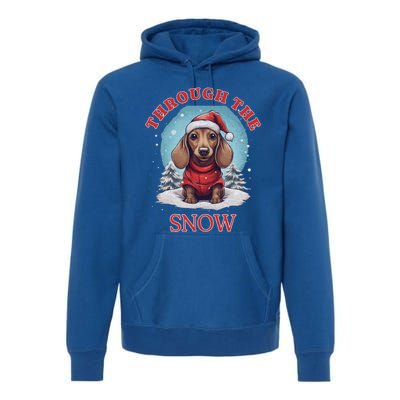 Sleigh All Day Funny Dachshund Christmas Gift Premium Hoodie