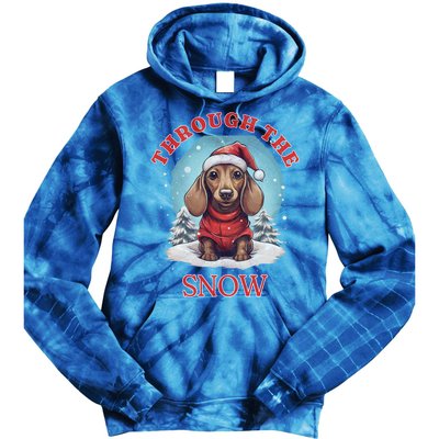 Sleigh All Day Funny Dachshund Christmas Gift Tie Dye Hoodie