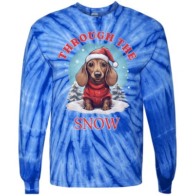 Sleigh All Day Funny Dachshund Christmas Gift Tie-Dye Long Sleeve Shirt