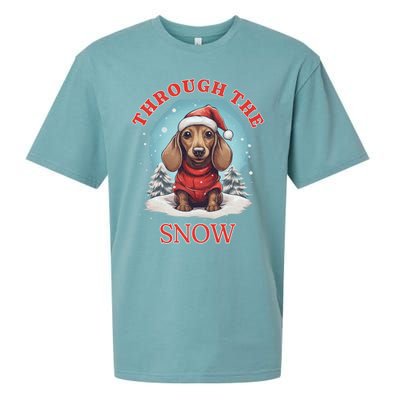 Sleigh All Day Funny Dachshund Christmas Gift Sueded Cloud Jersey T-Shirt