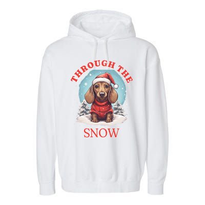 Sleigh All Day Funny Dachshund Christmas Gift Garment-Dyed Fleece Hoodie