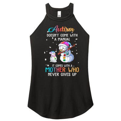 Snowman Autism Doesn't Come With A Manual It Comes With Mom Women’s Perfect Tri Rocker Tank