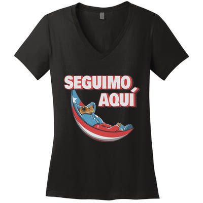 Seguimo Aqui Debi Tirar Album Mas Fotos Frog Lover Design Women's V-Neck T-Shirt