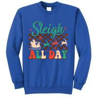 Sleigh All Day Santa Claus Merry Christmas Groovy Retro Cute Gift Sweatshirt