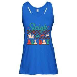 Sleigh All Day Santa Claus Merry Christmas Groovy Retro Cute Gift Ladies Essential Flowy Tank