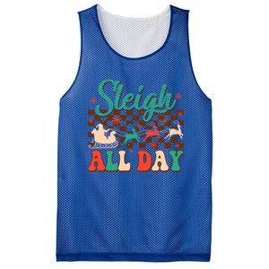 Sleigh All Day Santa Claus Merry Christmas Groovy Retro Cute Gift Mesh Reversible Basketball Jersey Tank