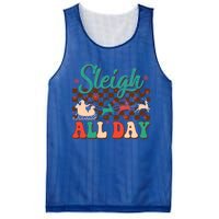 Sleigh All Day Santa Claus Merry Christmas Groovy Retro Cute Gift Mesh Reversible Basketball Jersey Tank