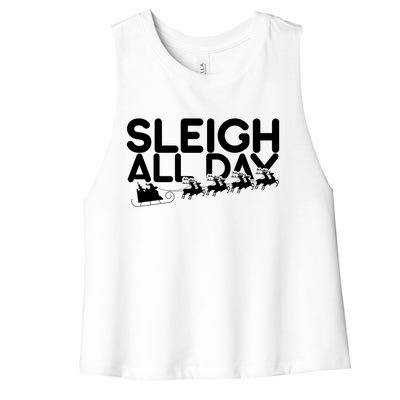 Sleigh All Day Women's Racerback Cropped Tank