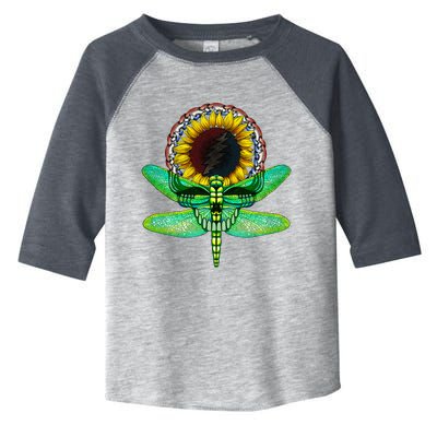 Sunflower And Dragonfly Skull Art Tribute To Michael Everett Toddler Fine Jersey T-Shirt