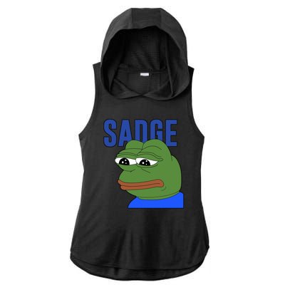 SADGE Meme Ladies PosiCharge Tri-Blend Wicking Draft Hoodie Tank