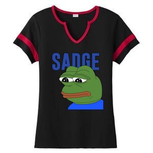 SADGE Meme Ladies Halftime Notch Neck Tee