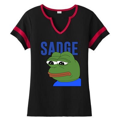 SADGE Meme Ladies Halftime Notch Neck Tee