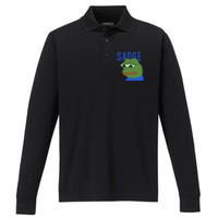 SADGE Meme Performance Long Sleeve Polo