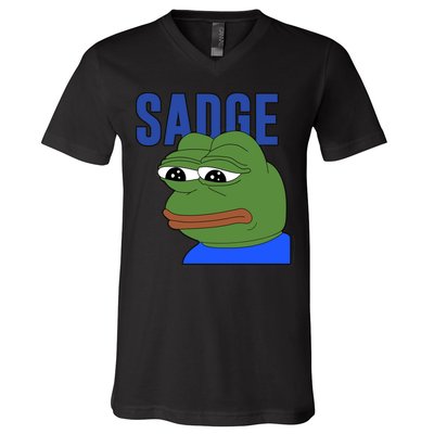 SADGE Meme V-Neck T-Shirt
