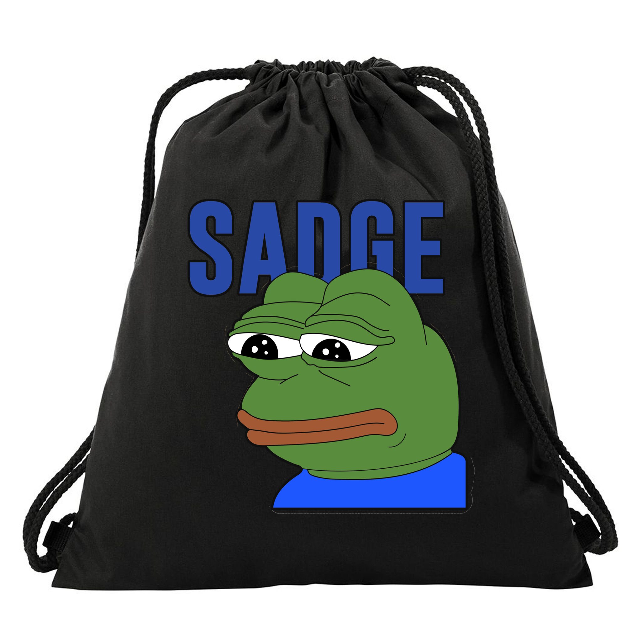 SADGE Meme Drawstring Bag