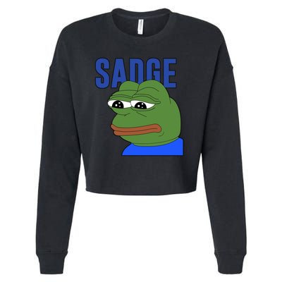 SADGE Meme Cropped Pullover Crew