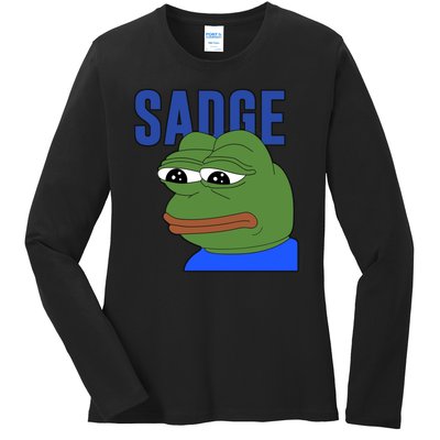 SADGE Meme Ladies Long Sleeve Shirt