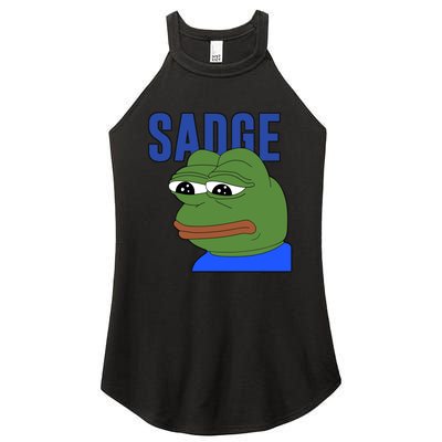 SADGE Meme Women’s Perfect Tri Rocker Tank