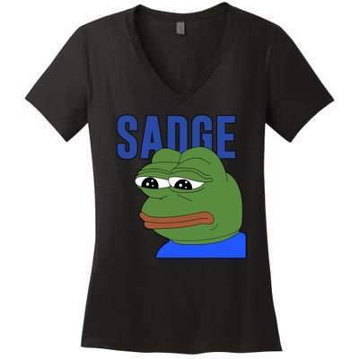 SADGE Meme Women's V-Neck T-Shirt