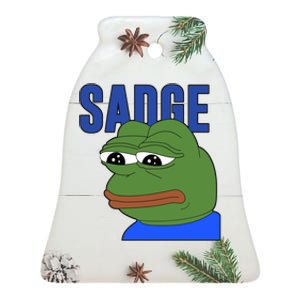 SADGE Meme Ceramic Bell Ornament