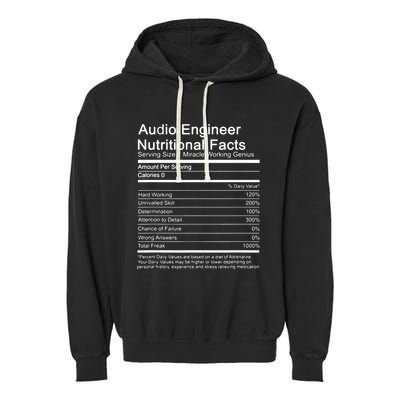 Sound Audio Engineer Nutrition Facts Music Production Gift Garment-Dyed Fleece Hoodie