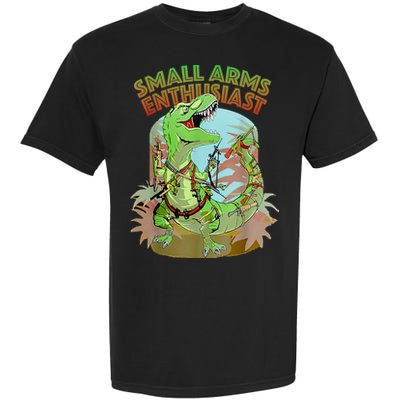 Small Arms Enthusiast Funny Trex Dinosaur Gun Garment-Dyed Heavyweight T-Shirt