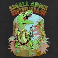 Small Arms Enthusiast Funny Trex Dinosaur Gun 7 Panel Mesh Trucker Snapback Hat