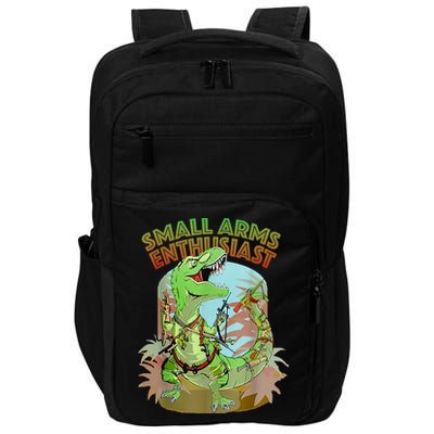 Small Arms Enthusiast Funny Trex Dinosaur Gun Impact Tech Backpack