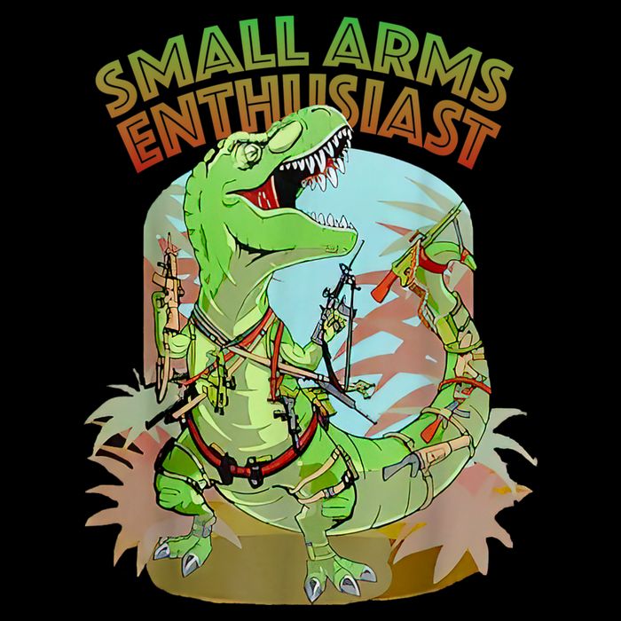 Small Arms Enthusiast Funny Trex Dinosaur Gun Impact Tech Backpack