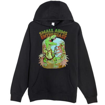 Small Arms Enthusiast Funny Trex Dinosaur Gun Premium Pullover Hoodie