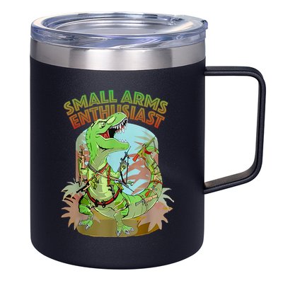 Small Arms Enthusiast Funny Trex Dinosaur Gun 12oz Stainless Steel Coffee Mug